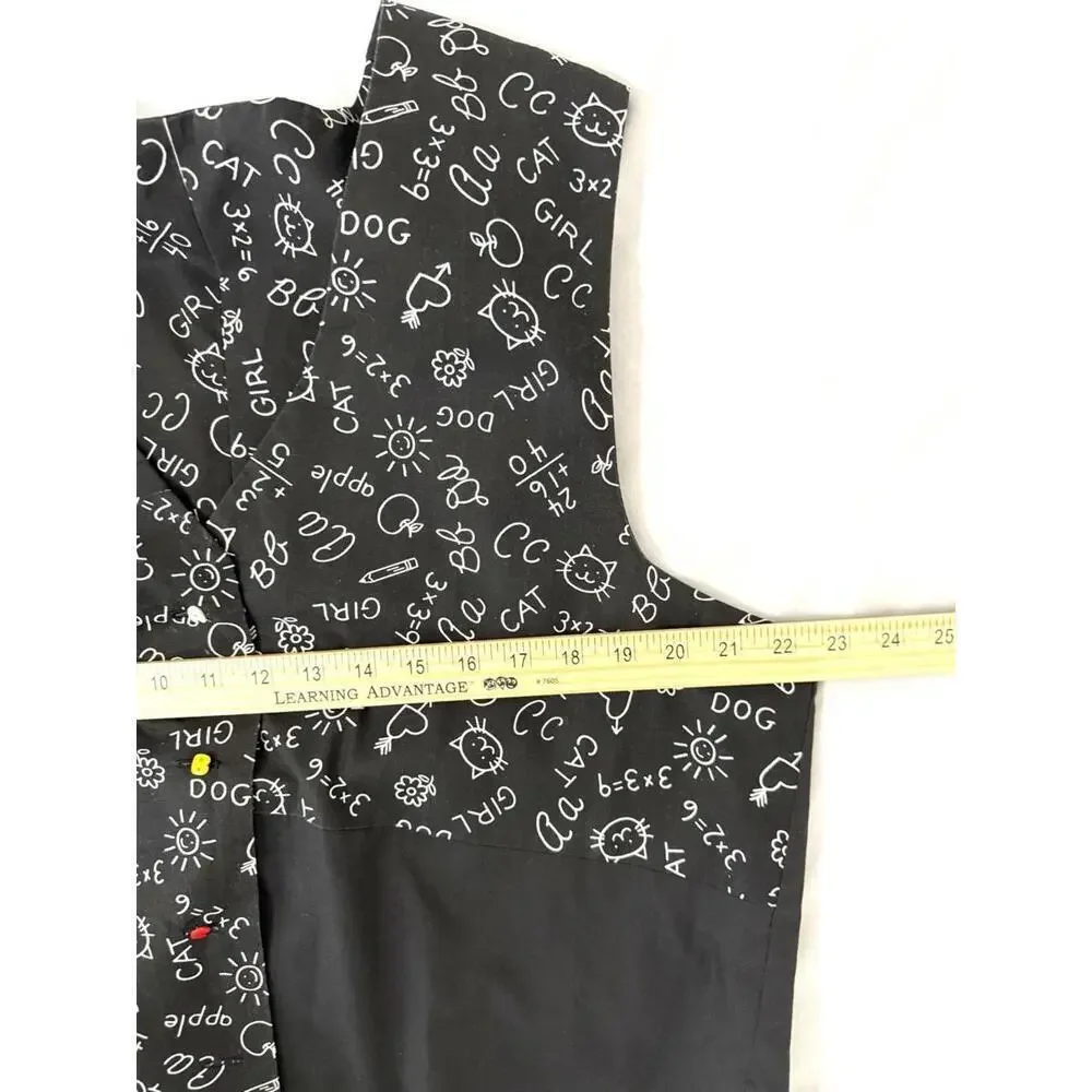 Teacher Suit Vest Men’s XL Fun School Days Cats Dogs Theme